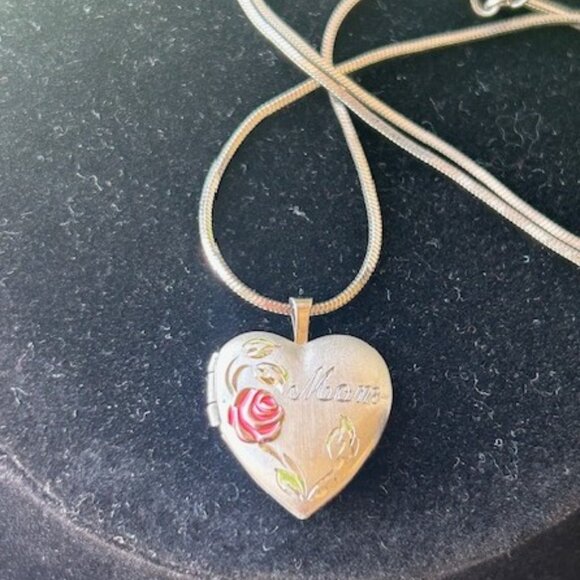 ❤️❤️MOM 925 Sterling Silver Heart Locket Pendant NECKLACE - Picture 4 of 9